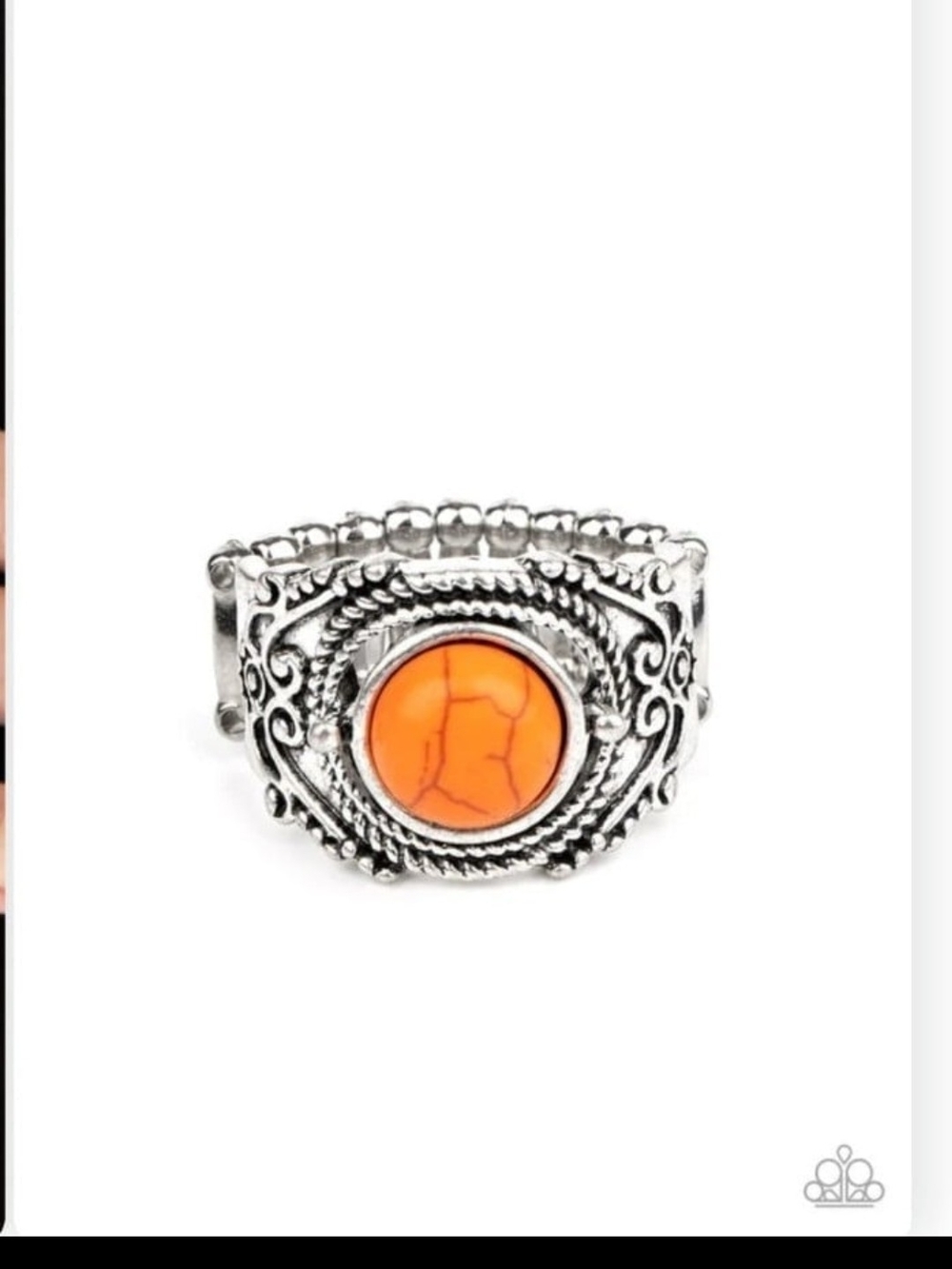Stand Your Ground Orange paparazzi Silver-Tone Ring with Vibrant Orange Stone